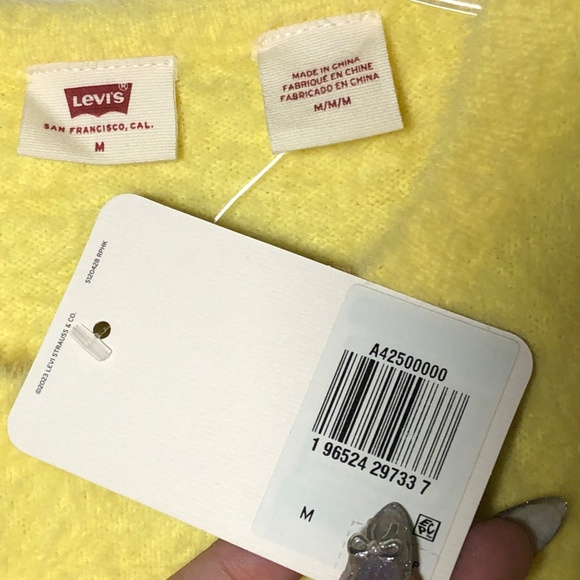 NWT Levi's Womens Yellow Fuzzy Sweater - Picture 7 of 7